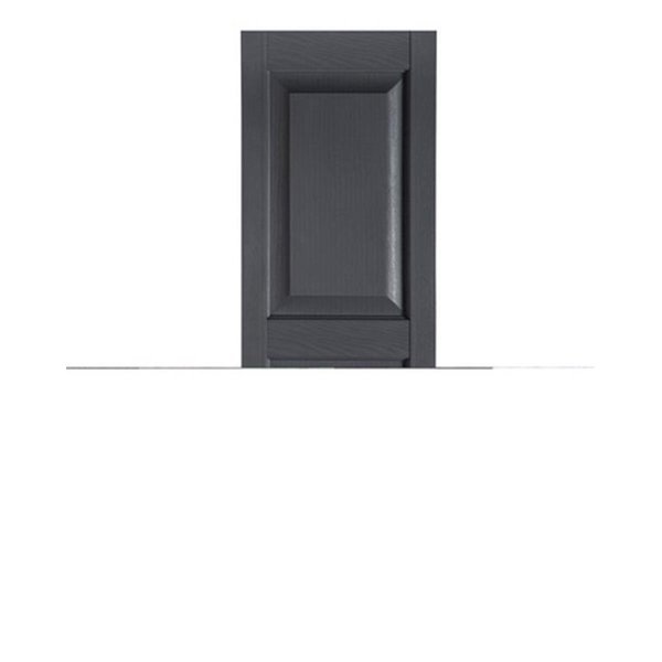 Mr Mxyzptlk Perfect Shutters IR521555007 Premier Raised Panel Exterior Decorative Shutters; Dark Gray - 15 x 55 in. IR521555007